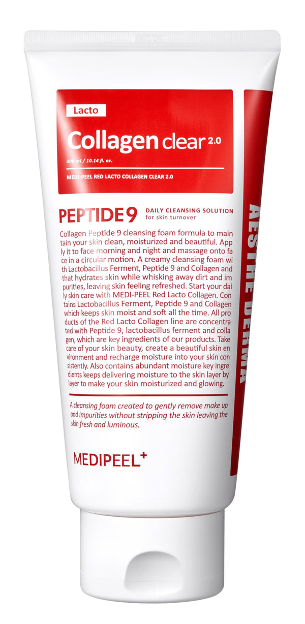 MEDIPEEL+ Red Lacto Collagen Clear Foam Cleanser 2.0 – 300ml