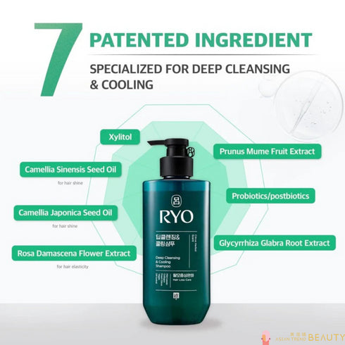 Ryo Hair Deep Cleansing & Cooling Shampoo – For Oily Scalp & Fresh Sensation, 592ml