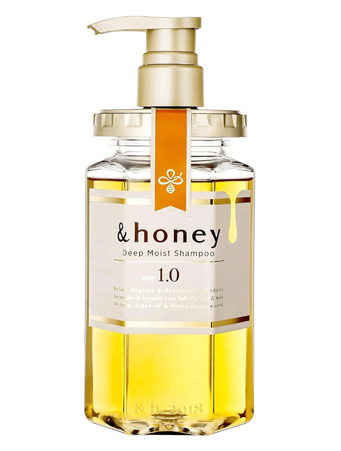 Deep Moist Hair Shampoo Step1.0 (Moist Wash) Pump 440ml - Peony Honey Scent (Green Tea Set) - KRAP Beauty